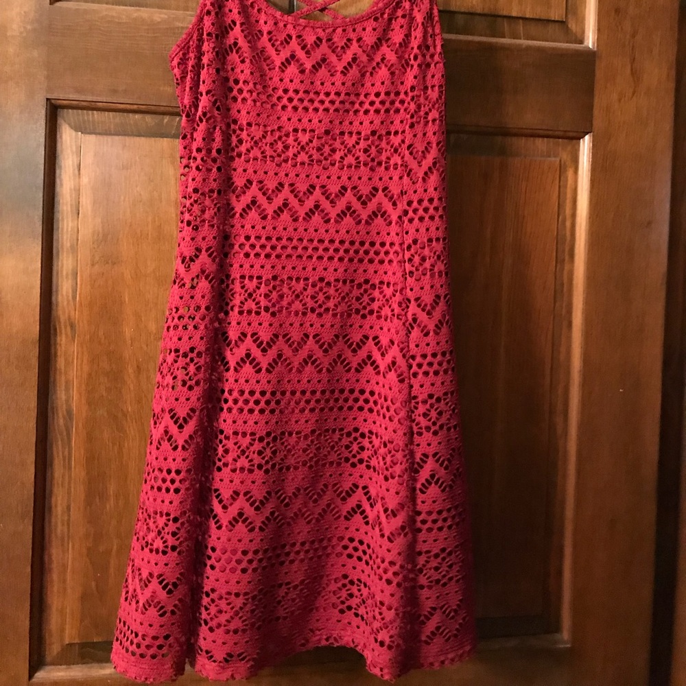 Red lace dress